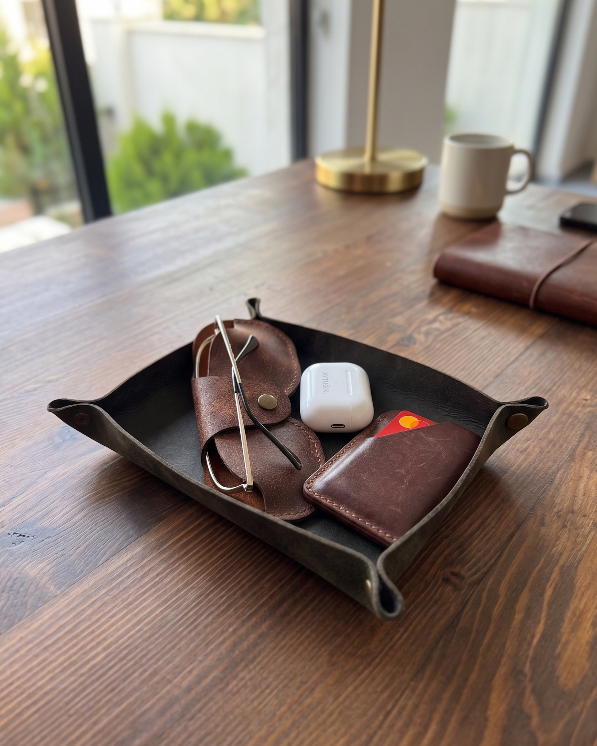 Valet - Hakiki Deri Masa Düzenleyici & Organizer Tepsi (EDC Tray)