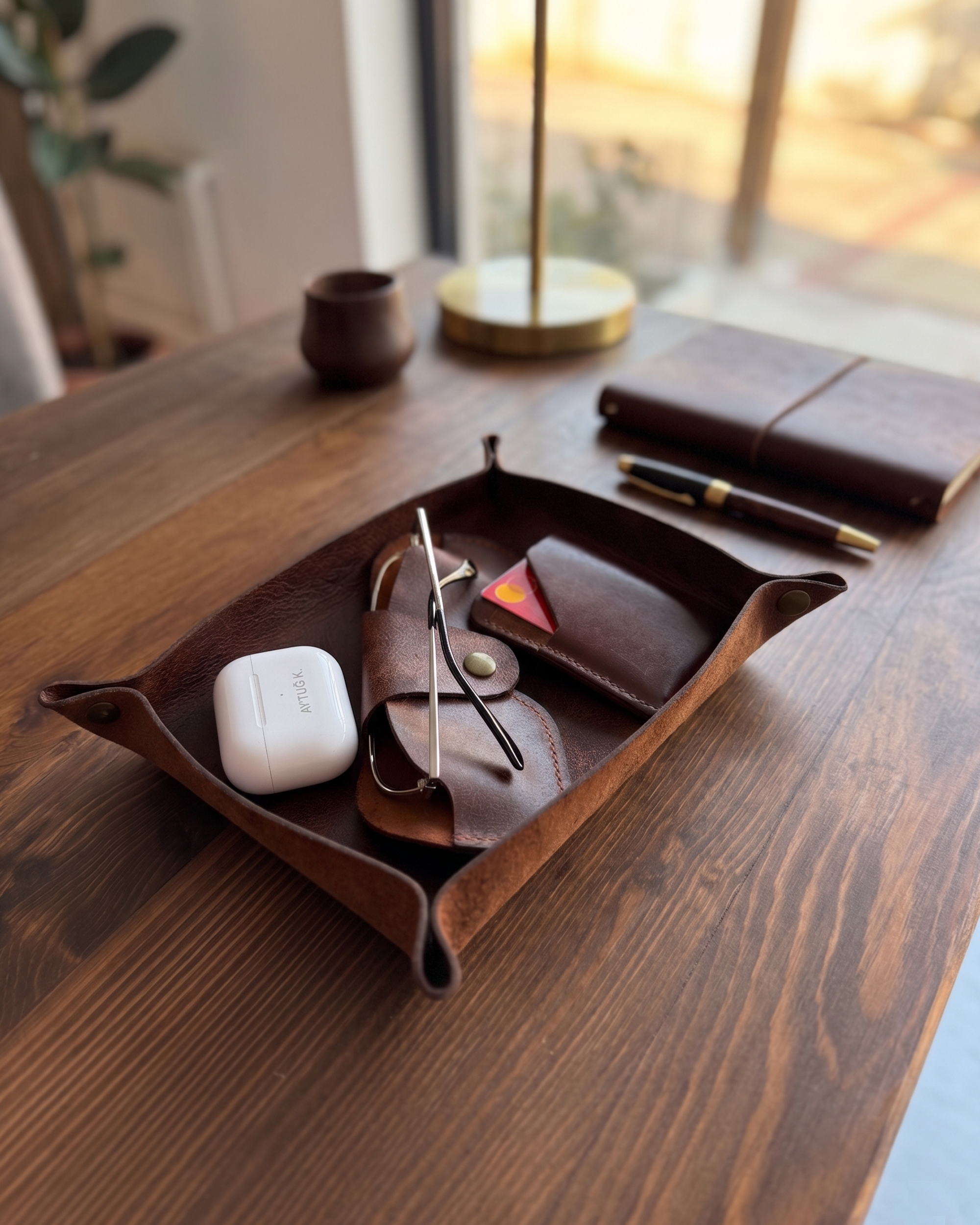 Valet - Hakiki Deri Masa Düzenleyici & Organizer Tepsi (EDC Tray)