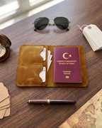 Dawn - Bifold Pasaport Kılıfı & Seyahat Cüzdanı | Hakiki Deri & İsme Özel