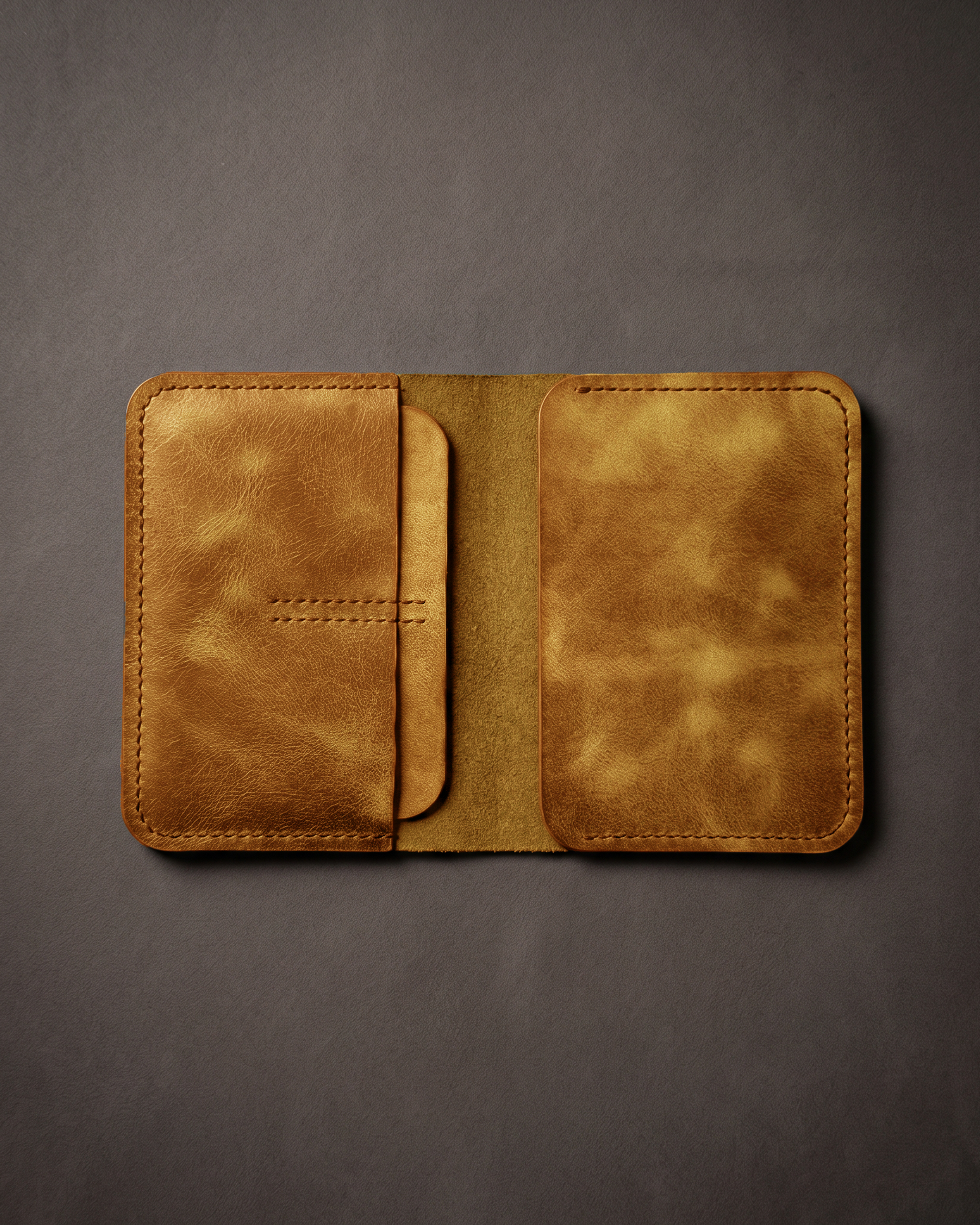 Glow - Bifold Pasaport Kılıfı & Seyahat Cüzdanı | Hakiki Deri & İsme Özel